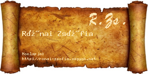 Rónai Zsófia névjegykártya