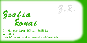 zsofia ronai business card