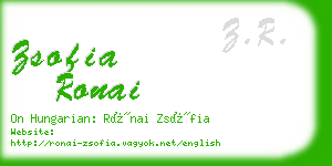 zsofia ronai business card